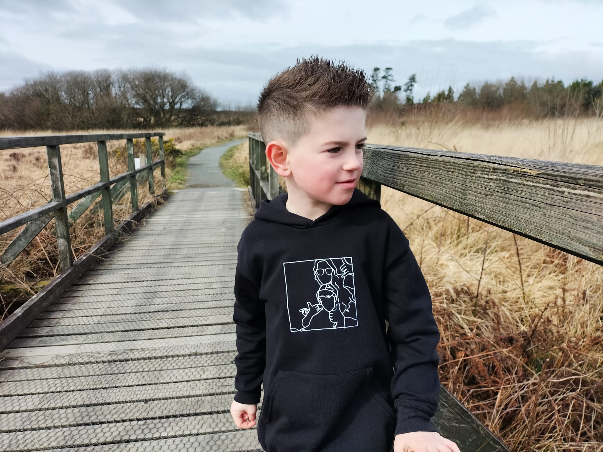 kids embroidered hoodie